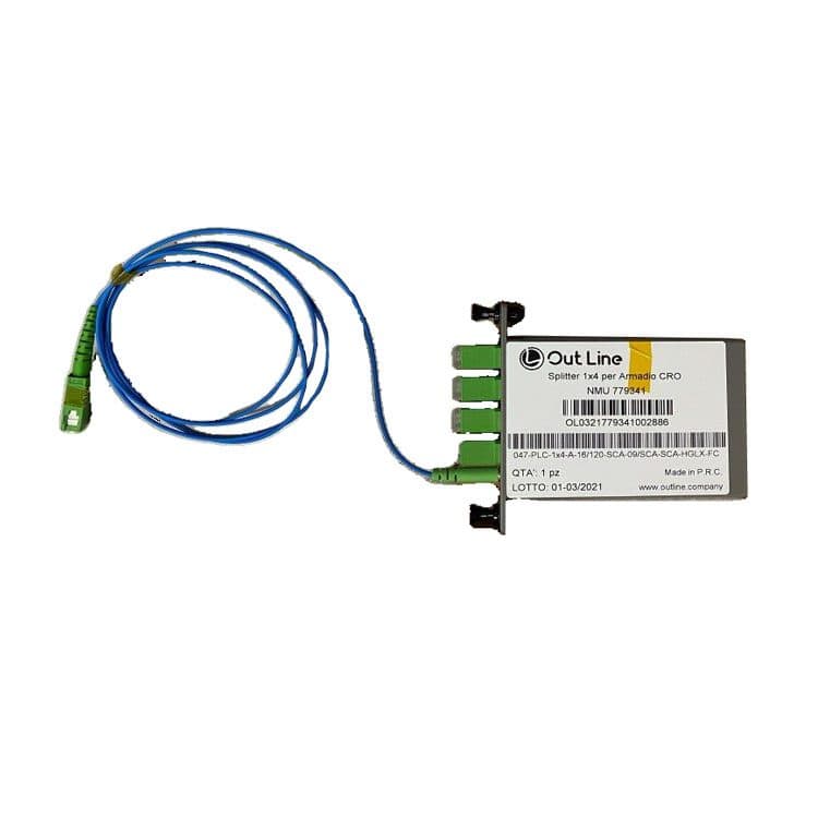 1X4 LGX chassis PLC splitter for FTTh TIM FIBERCOP cabinet