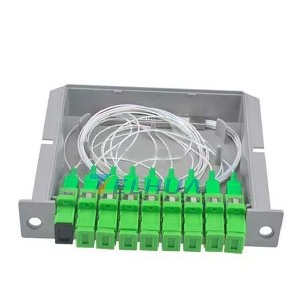 8 Way FTTH Distribution Box 1 x 8 Insertion Type Fiber Optic PLC Fiber Optic Splitter